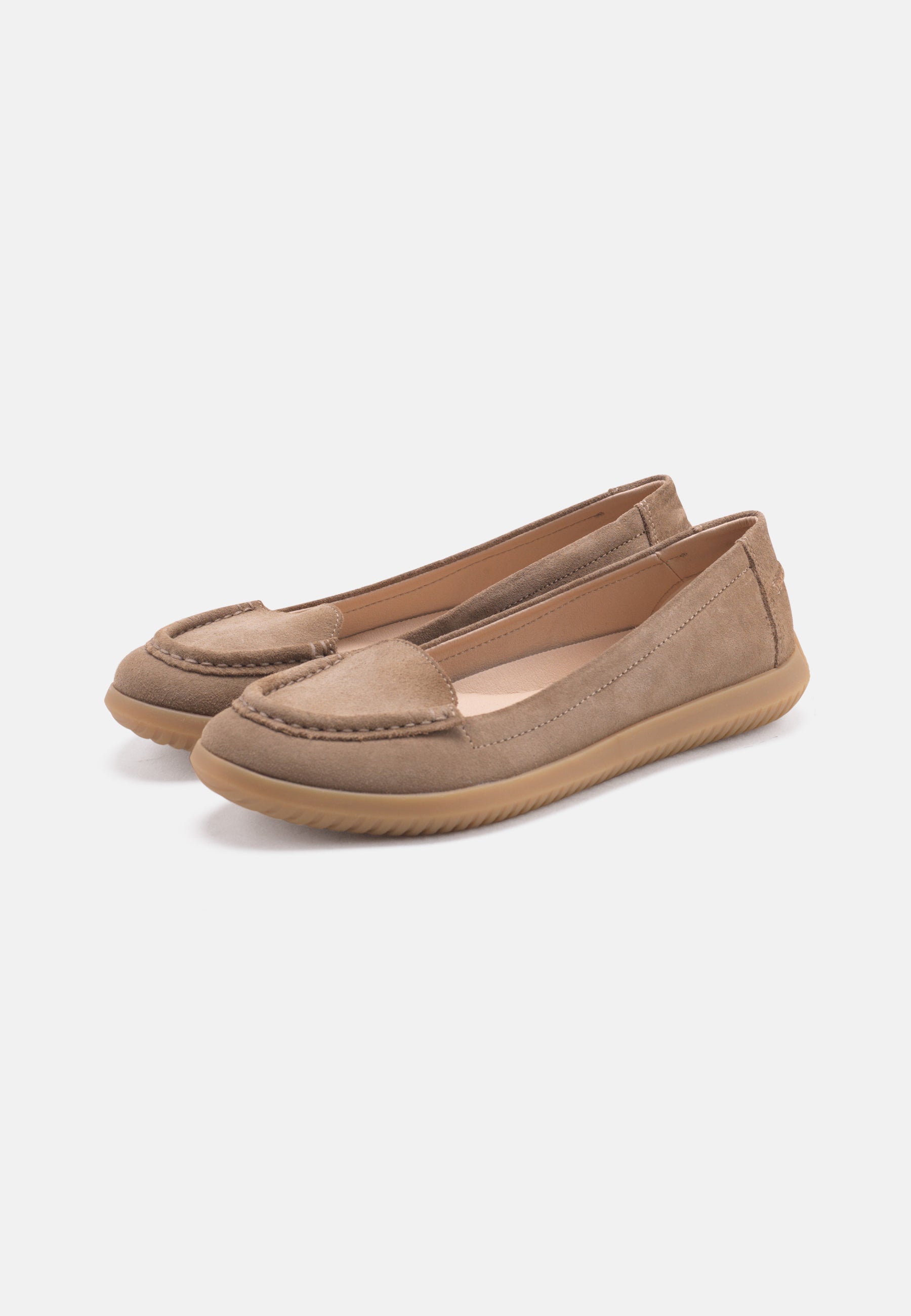 Nature Footwear Tina Loafer Suede læder farve Moonrock med udtagelig indlægssål og ydersål af naturgummi