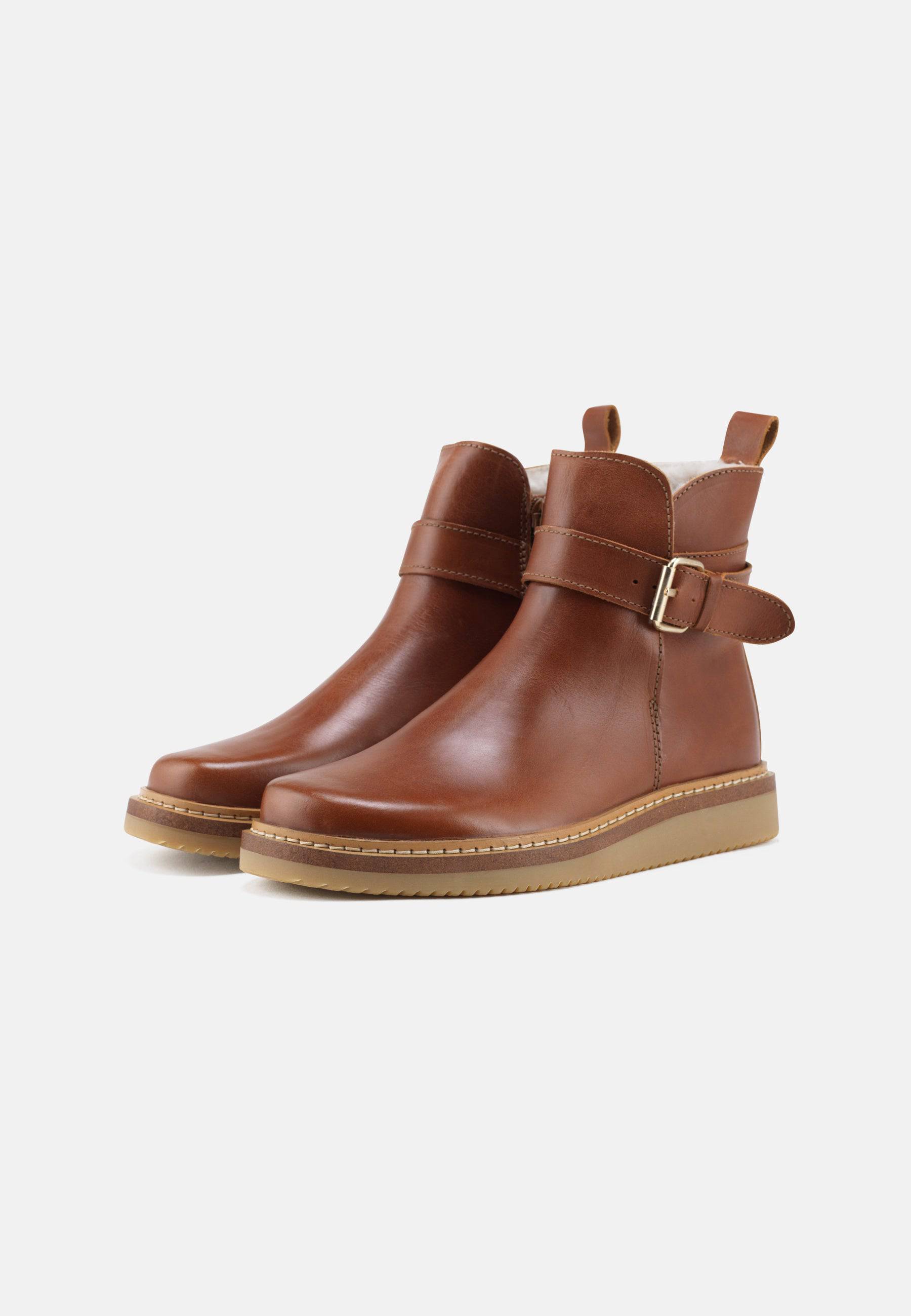 Vigga Varmforet Støvle Leather - Cognac - Nature Footwear