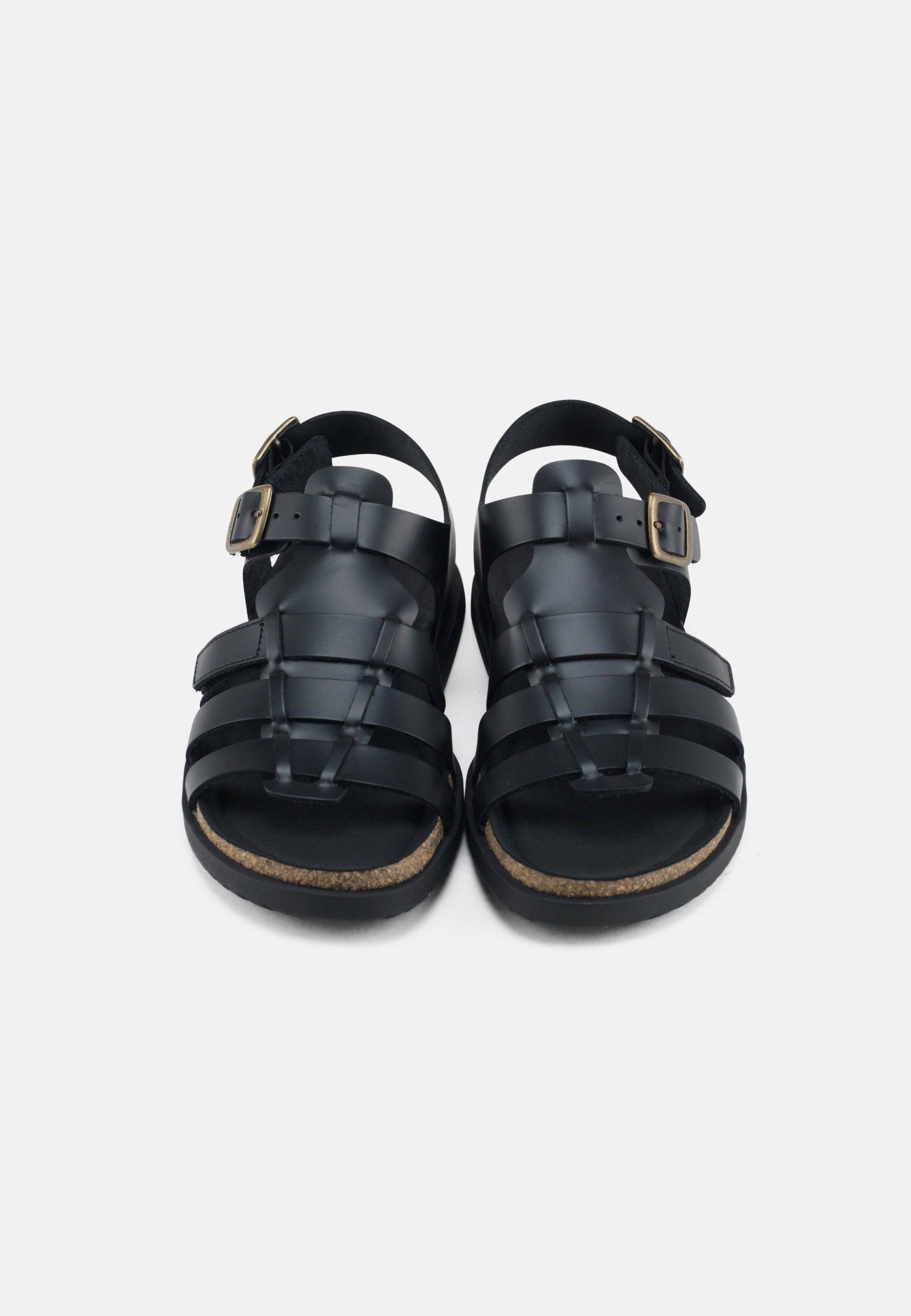 Mette Sandale aus Leder – Schwarz