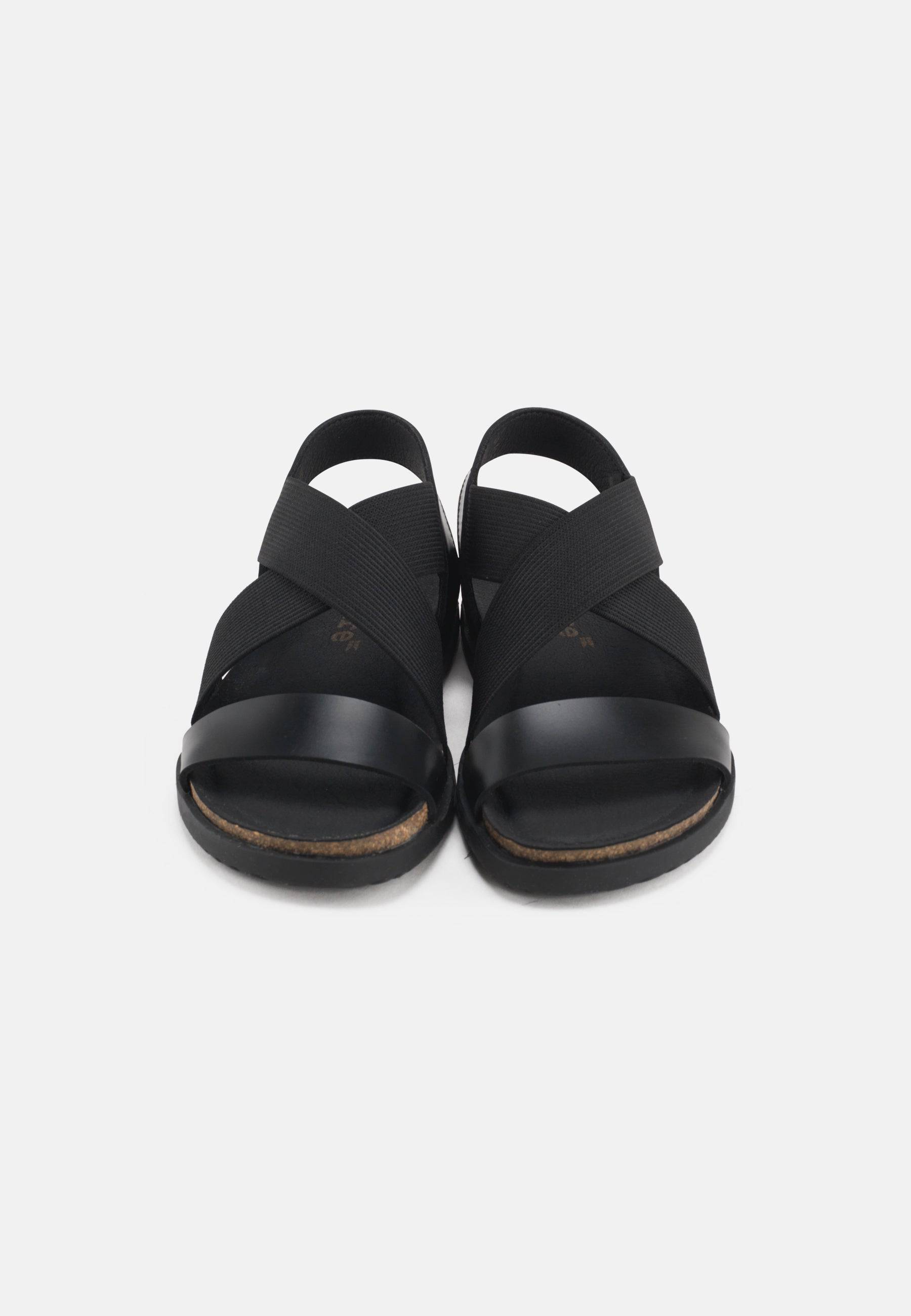 Mona Sandale aus Leder – Schwarz
