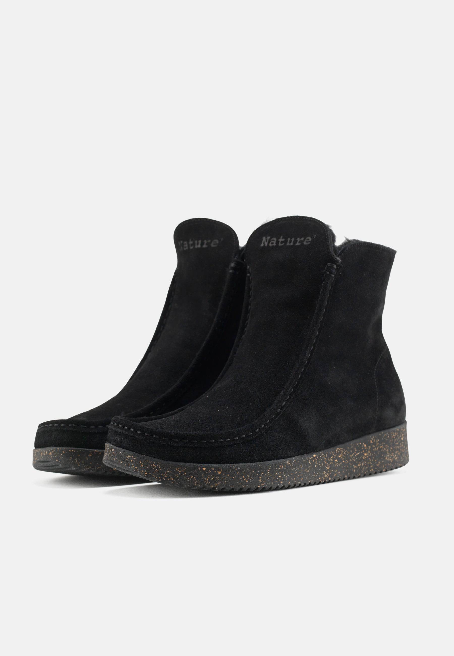 Nanna Warm Lined Boot Suede - Black