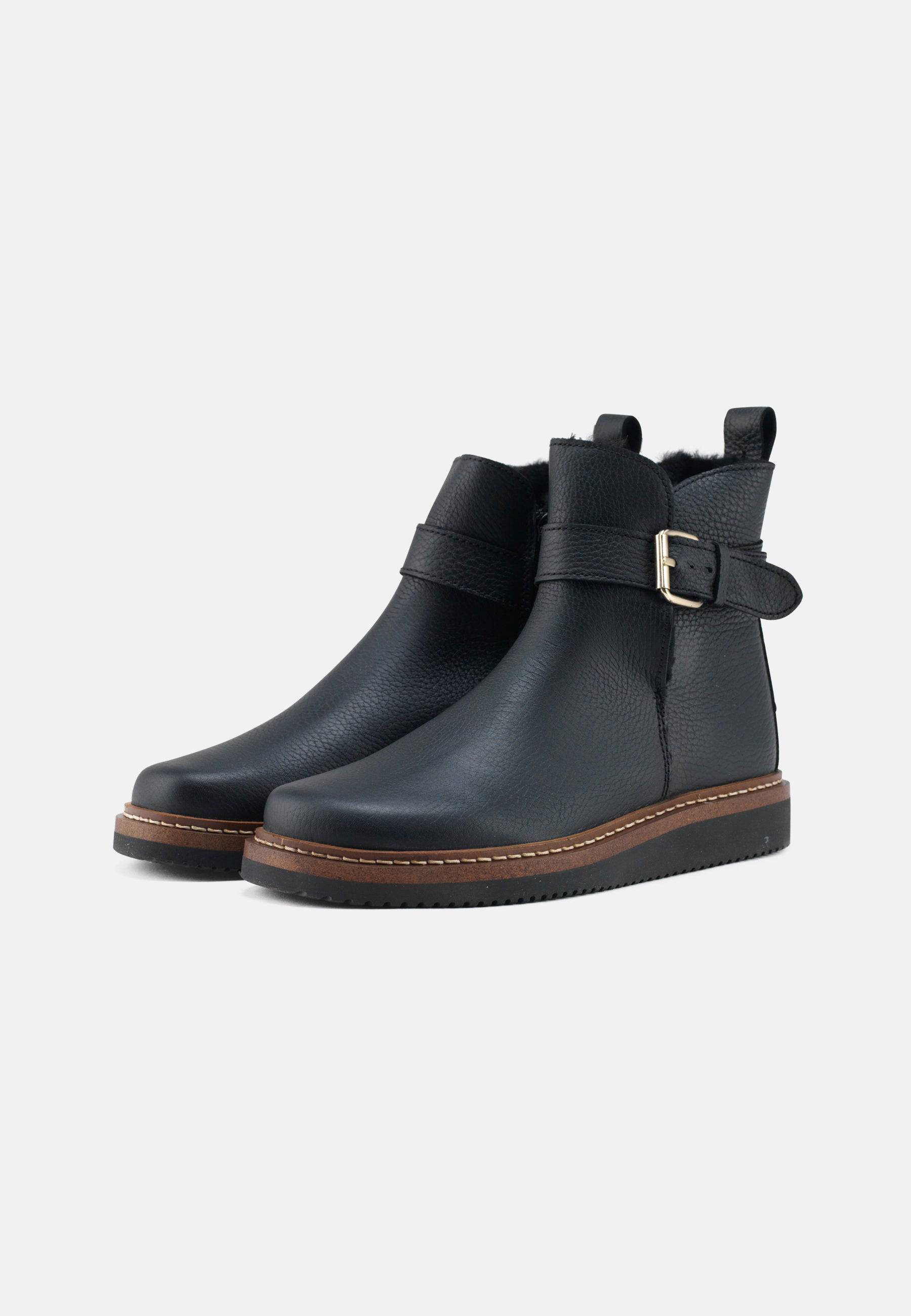 Vigga Varmforet Støvle Leather - Black - Nature Footwear